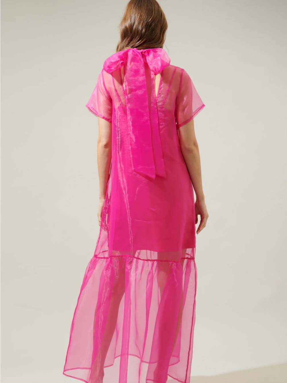 NWT Sugarlips Dime Organza Mockneck Maxi Dress
